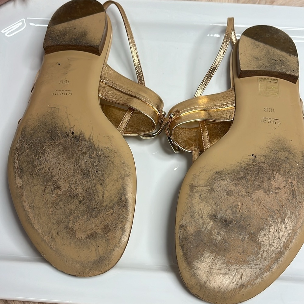 GUCCI ROSE GOLD HORSEBIT THONG - Picture 7 of 11